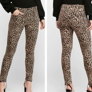 Express Women 00R Leopard Print Stretch High Rise Ankle Legging Jegging Jeans